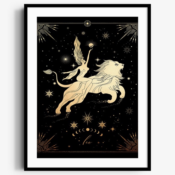 Leo Wall Art Celestial Zodiac Horoscope Illustration Print Poster Unframed - Picture 1 of 17